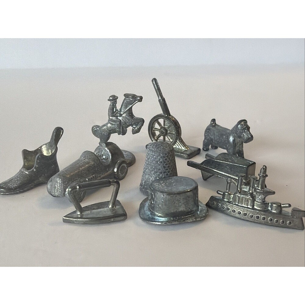 Monopoly Replacement Tokens Battleship Dog Horse Boot Cannon Hat Thimble Vintage